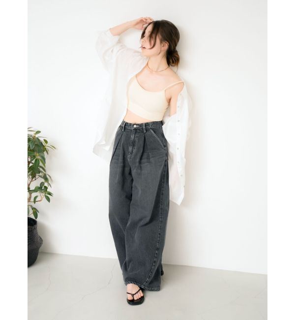 Ungrid「ウエストタックカーブデニム」|デニム|