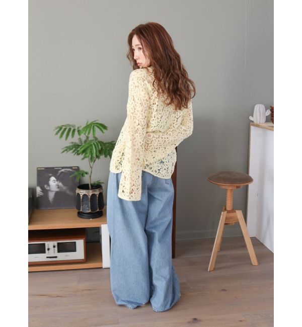 Ungrid「ウエストタックカーブデニム」|デニム|