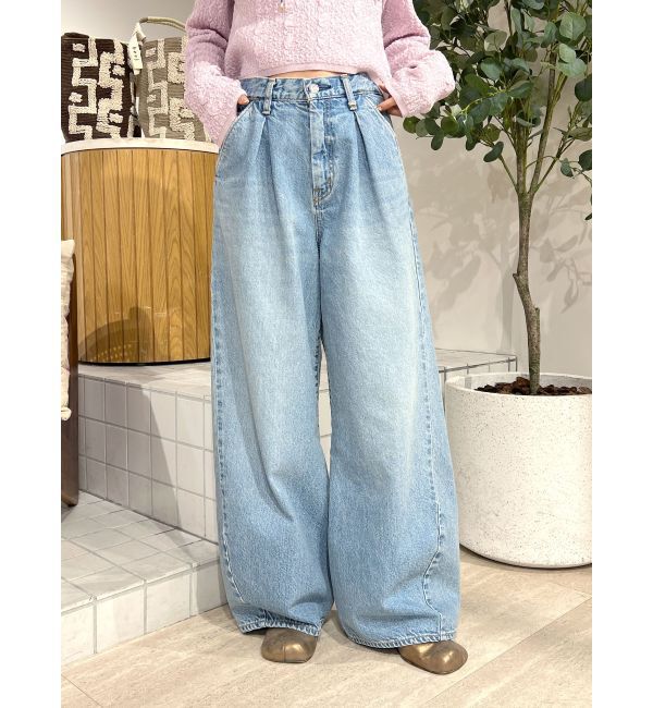 Ungrid「ウエストタックカーブデニム」|デニム|