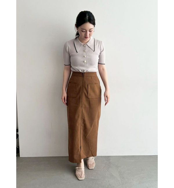 LAGUNAMOON「スエードライクジップIラインスカート」|スカート|