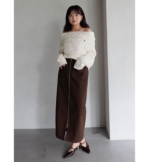 LAGUNAMOON「スエードライクジップIラインスカート」|スカート|