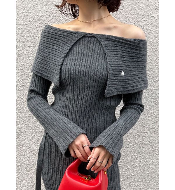 LAGUNAMOON「【POLO BCSコラボ】ワイドカラーニットプルオーバー」|ニット・セーター|グレー