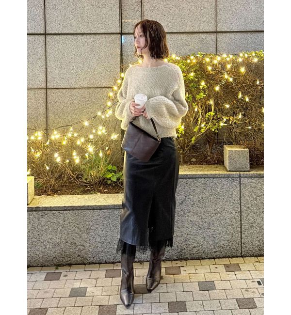 LAGUNAMOON「バックデザインファーラメニットプルオーバー」|ニット・セーター|