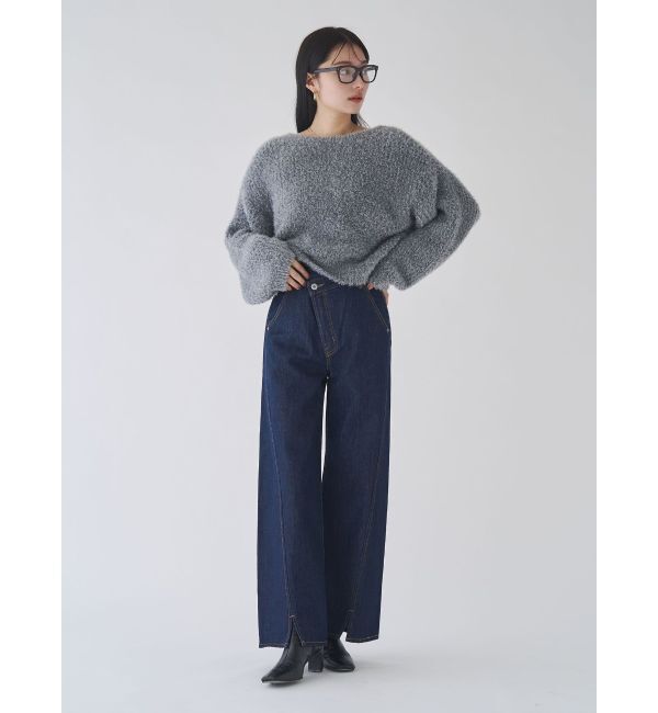 LAGUNAMOON「バックデザインファーラメニットプルオーバー」|ニット・セーター|