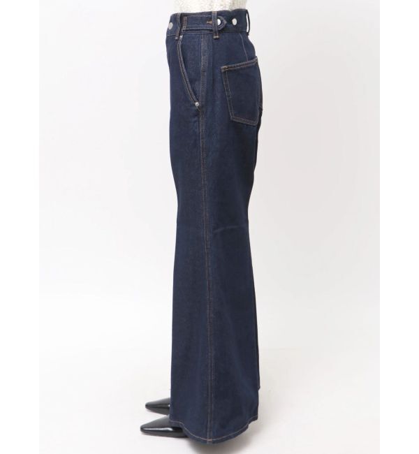 LAGUNAMOON「センタープレスワイドフレアデニムパンツ」|デニム|