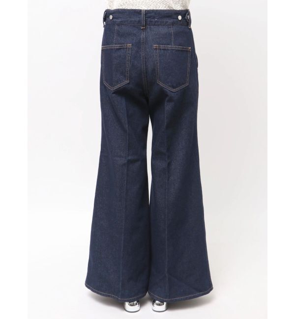 LAGUNAMOON「センタープレスワイドフレアデニムパンツ」|デニム|
