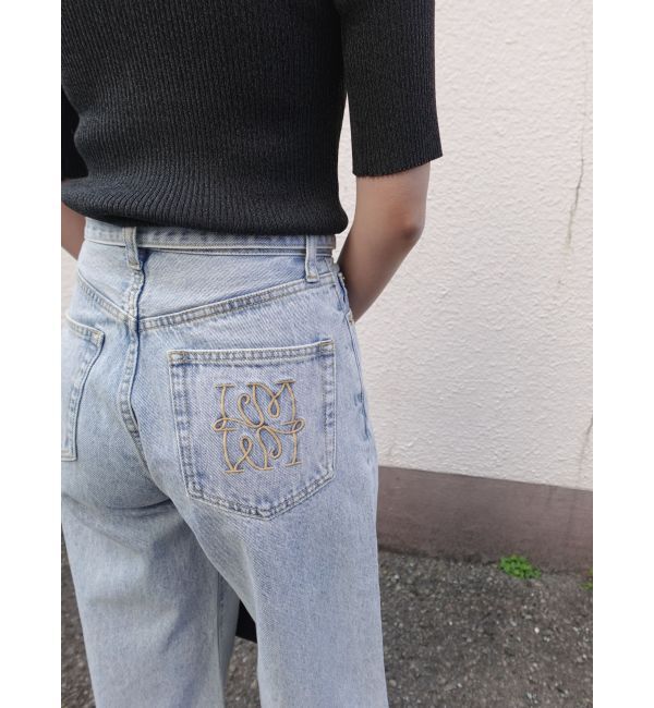 LAGUNAMOON「LMロゴセミワイドデニムパンツ」|デニム|