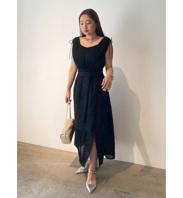 LAGUNAMOON「カットジャガードウエストリボンワンピース」|ワンピース|