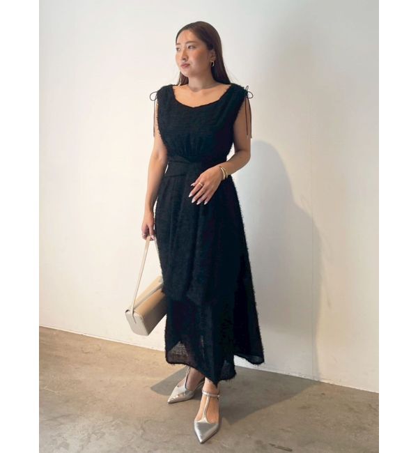 LAGUNAMOON「カットジャガードウエストリボンワンピース」|ワンピース|