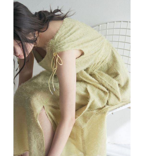 LAGUNAMOON「カットジャガードウエストリボンワンピース」|ワンピース|