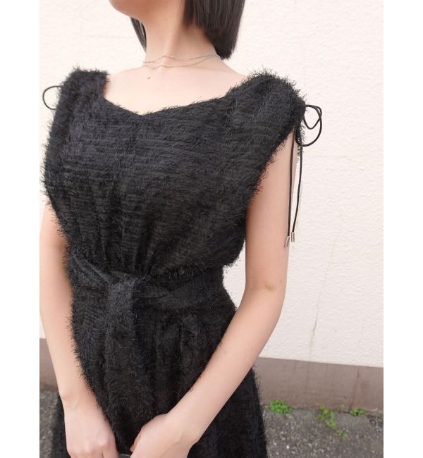 LAGUNAMOON「カットジャガードウエストリボンワンピース」|ワンピース|