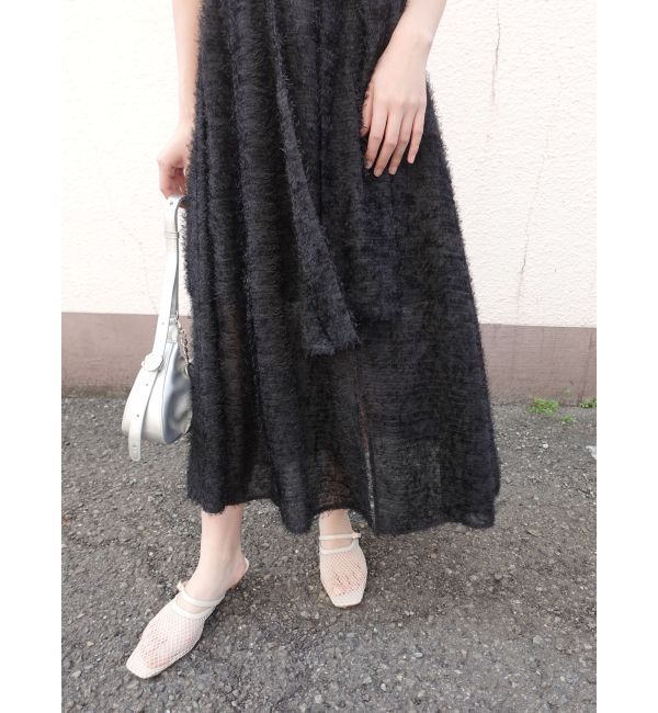 LAGUNAMOON「カットジャガードウエストリボンワンピース」|ワンピース|