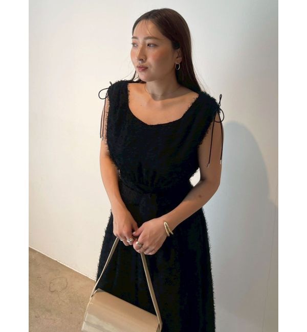 LAGUNAMOON「カットジャガードウエストリボンワンピース」|ワンピース|