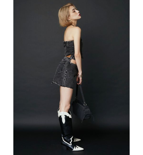 EVRIS「ウエストオープンデニムミニスカート」|スカート|