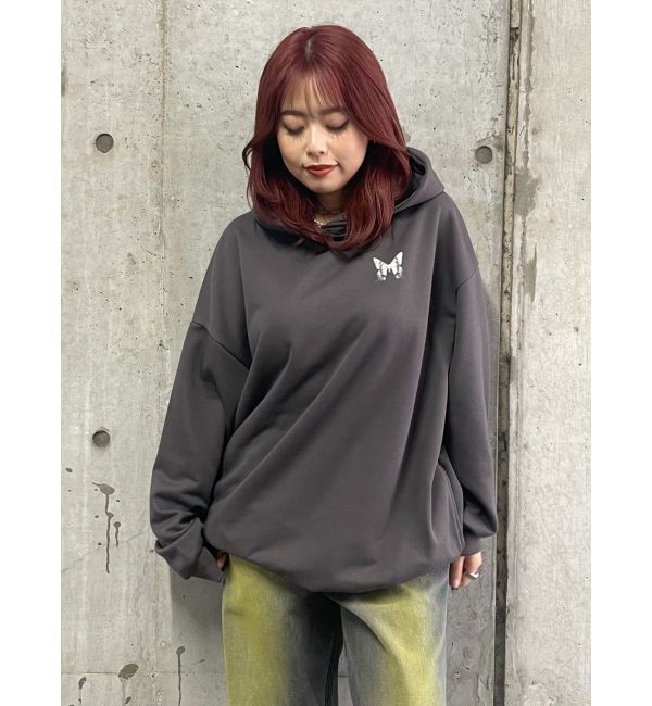 EVRIS「バタフライグラフィックオーバーサイズフーディー」|パーカー|
