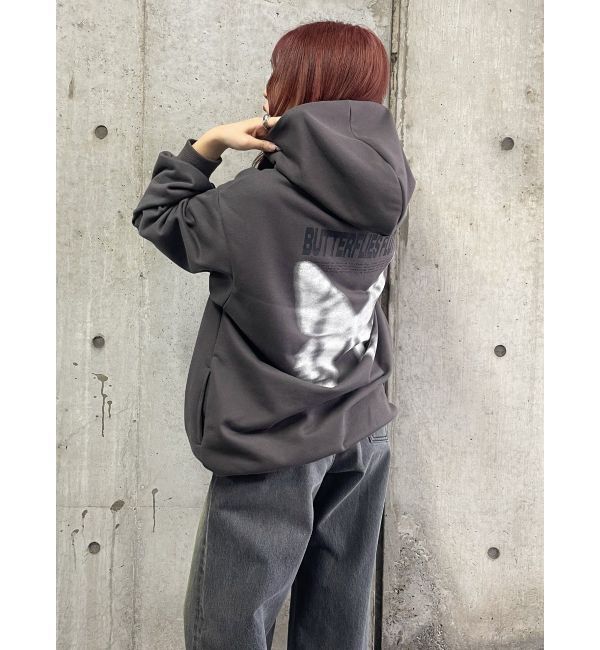 EVRIS「バタフライグラフィックオーバーサイズフーディー」|パーカー|