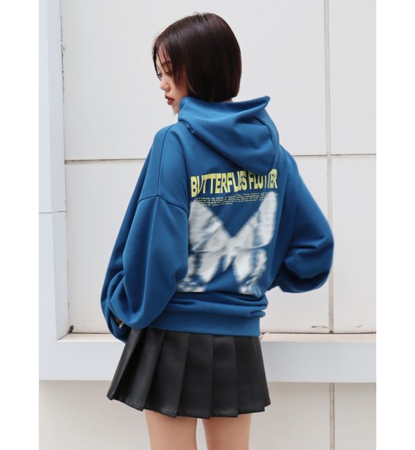 EVRIS「バタフライグラフィックオーバーサイズフーディー」|パーカー|
