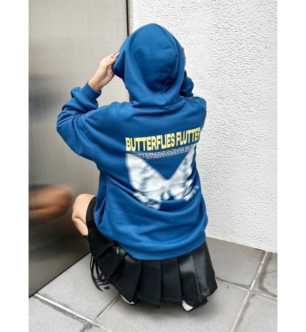 EVRIS「バタフライグラフィックオーバーサイズフーディー」|パーカー|