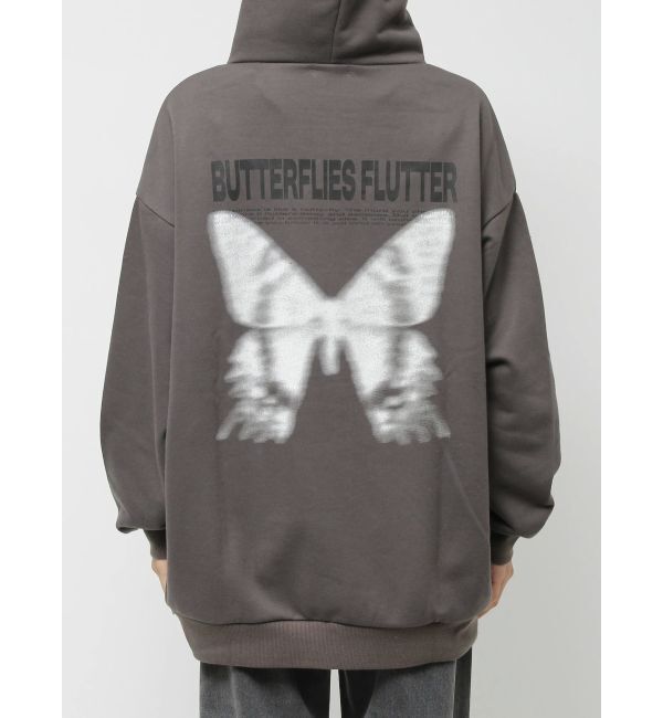 EVRIS「バタフライグラフィックオーバーサイズフーディー」|パーカー|