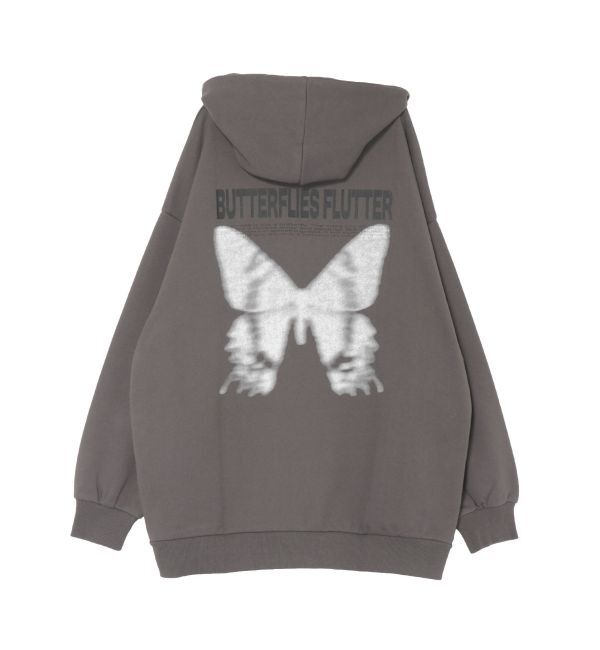 EVRIS「バタフライグラフィックオーバーサイズフーディー」|パーカー|