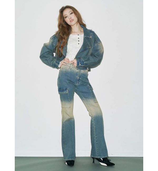 EVRIS「グラデーションフレアデニムパンツ【セットアップ着用可能】」|デニム|