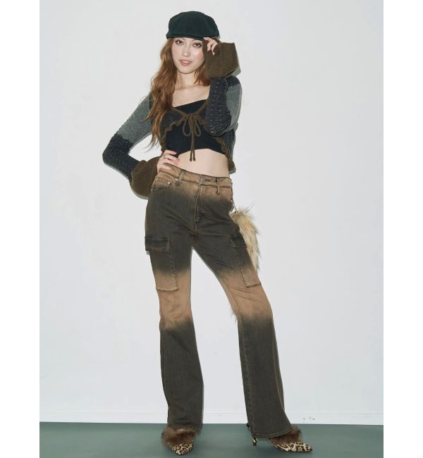 EVRIS「グラデーションフレアデニムパンツ【セットアップ着用可能】」|デニム|