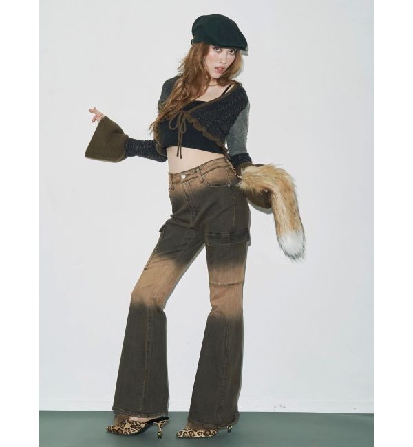 EVRIS「グラデーションフレアデニムパンツ【セットアップ着用可能】」|デニム|