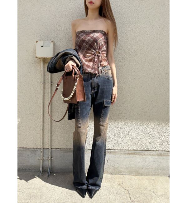 EVRIS「グラデーションフレアデニムパンツ【セットアップ着用可能】」|デニム|