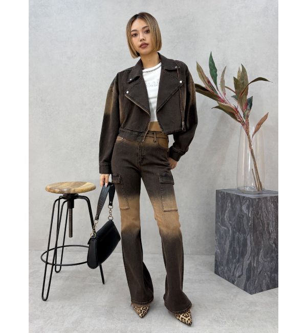 EVRIS「グラデーションフレアデニムパンツ【セットアップ着用可能】」|デニム|