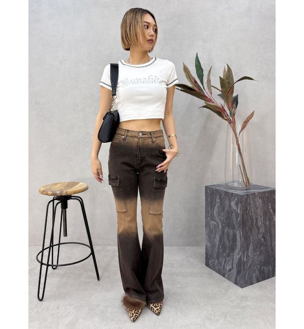 EVRIS「グラデーションフレアデニムパンツ【セットアップ着用可能】」|デニム|