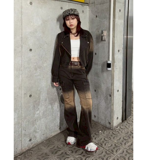 EVRIS「グラデーションフレアデニムパンツ【セットアップ着用可能】」|デニム|