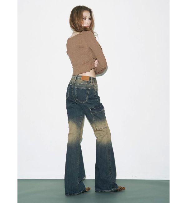 EVRIS「グラデーションフレアデニムパンツ【セットアップ着用可能】」|デニム|