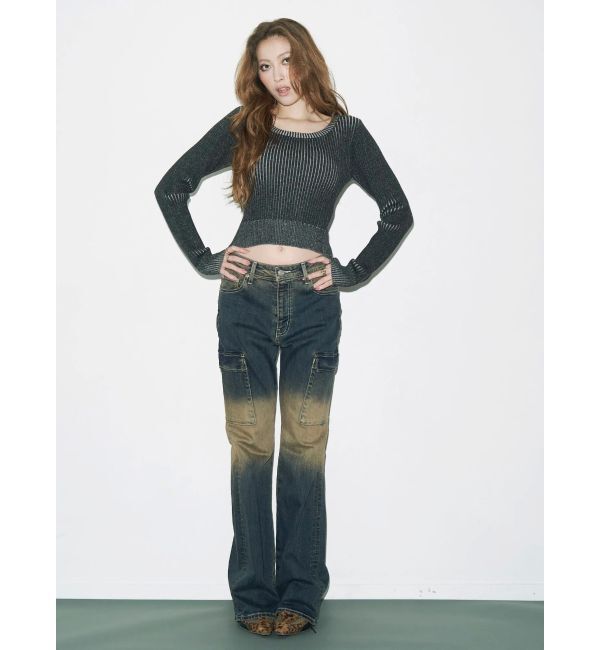 EVRIS「グラデーションフレアデニムパンツ【セットアップ着用可能】」|デニム|