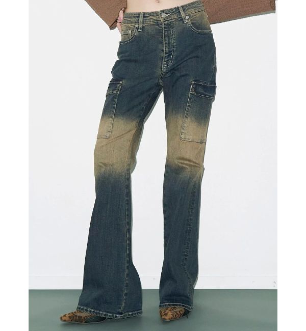 EVRIS「グラデーションフレアデニムパンツ【セットアップ着用可能】」|デニム|インディゴ