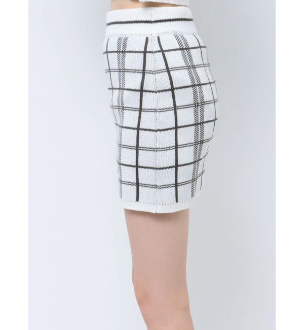 GYDA「CHECK PATTERN ニットスカートライクショートパンツ」|スカート|