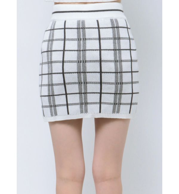 GYDA「CHECK PATTERN ニットスカートライクショートパンツ」|スカート|