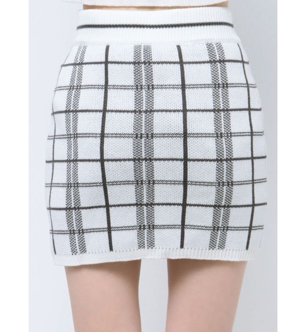 GYDA「CHECK PATTERN ニットスカートライクショートパンツ」|スカート|