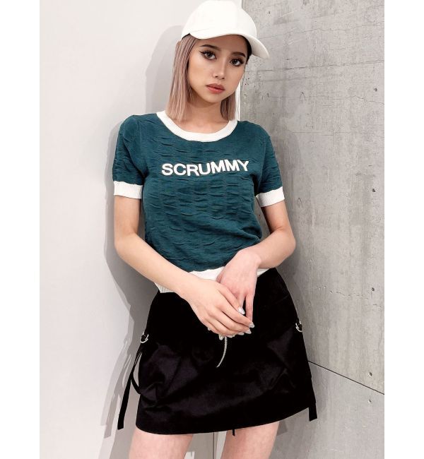 GYDA「SCRUMMYエンボーワッフルニットトップス」|ニット・セーター|