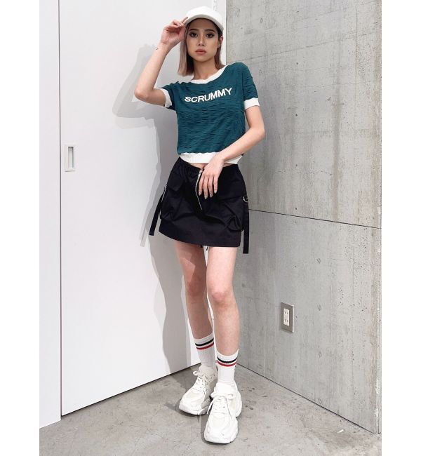 GYDA「SCRUMMYエンボーワッフルニットトップス」|ニット・セーター|