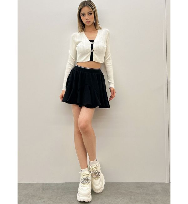 GYDA「ウエストラインバンテージスウェットスカートライクショートパンツ」|スカート|