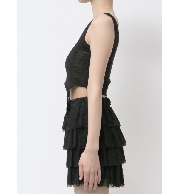 GYDA「Mix material コルセットデザイントップス」|Tシャツ・カットソー|