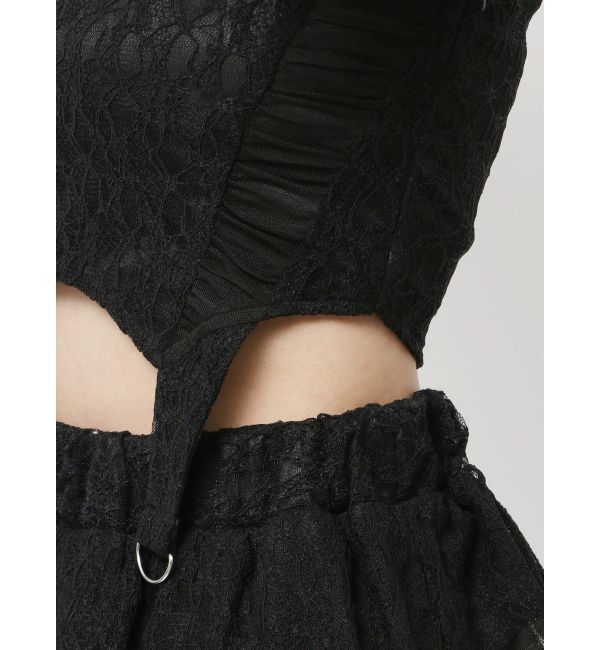 GYDA「Mix material コルセットデザイントップス」|Tシャツ・カットソー|