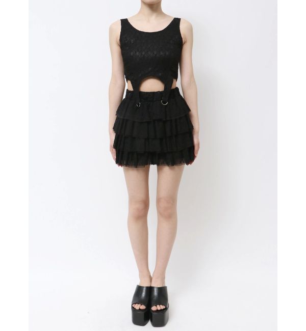 GYDA「Mix material コルセットデザイントップス」|Tシャツ・カットソー|