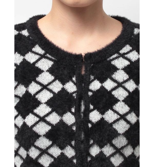 GYDA「Argyll patternミニシャギーニットカーディガン」|カーディガン|