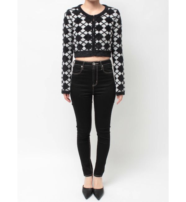 GYDA「Argyll patternミニシャギーニットカーディガン」|カーディガン|