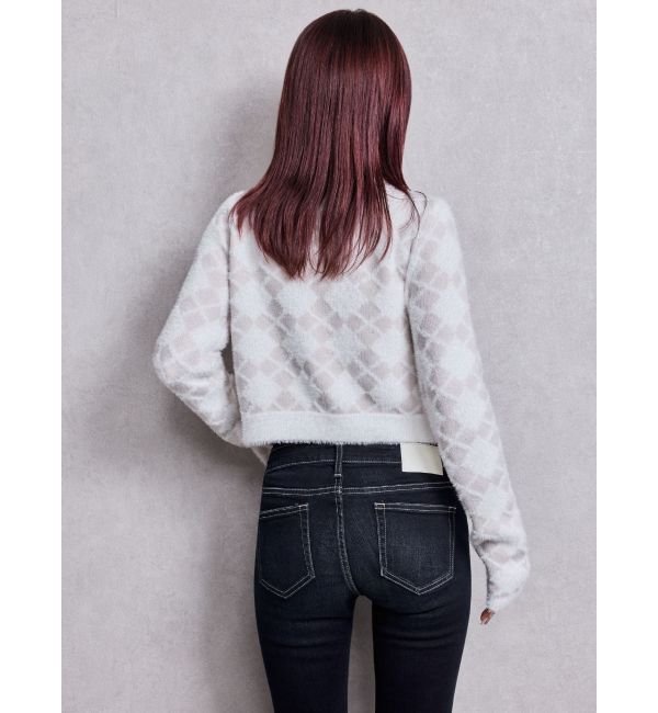 GYDA「Argyll patternミニシャギーニットカーディガン」|カーディガン|