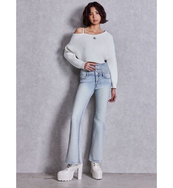 GYDA「Symmetry GYDAワンショルチェーンニットトップス」|ニット・セーター|