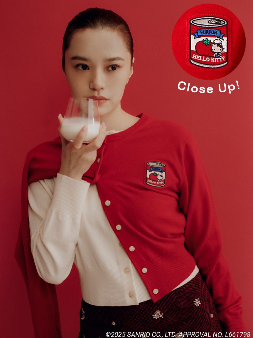 FURFUR「HELLO KITTYワッペンカーディガン」|カーディガン|RED