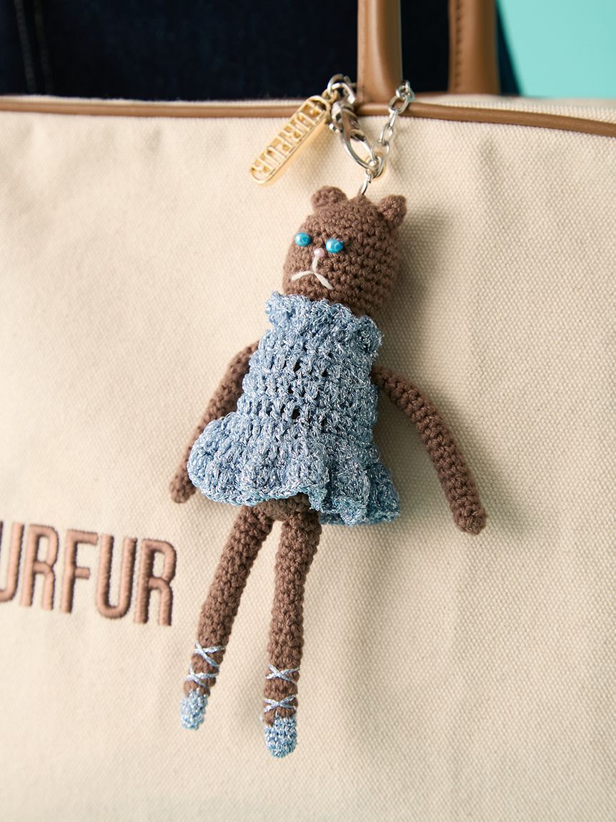 FURFUR「プリマキャットモチーフクロシェチャーム」|キーケース|