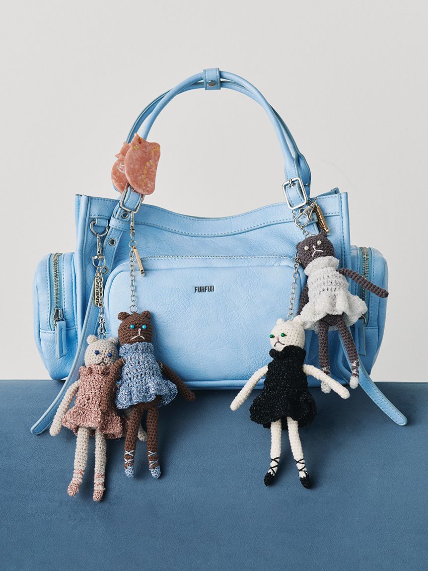 FURFUR「プリマキャットモチーフクロシェチャーム」|キーケース|